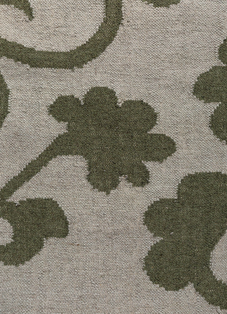 indusbar green wool and viscose flat weaves Rug - CloseUp indusbar green wool and viscose flat weaves Rug - CloseUp