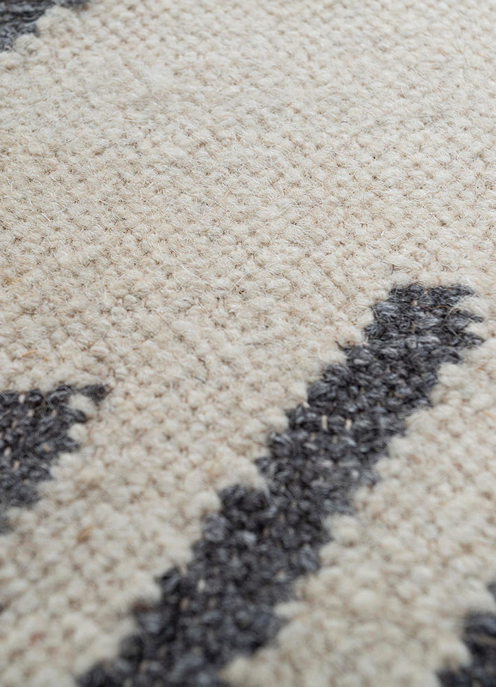 checkers grey and black wool and viscose flat weaves Rug - CloseUp checkers grey and black wool and viscose flat weaves Rug - CloseUp