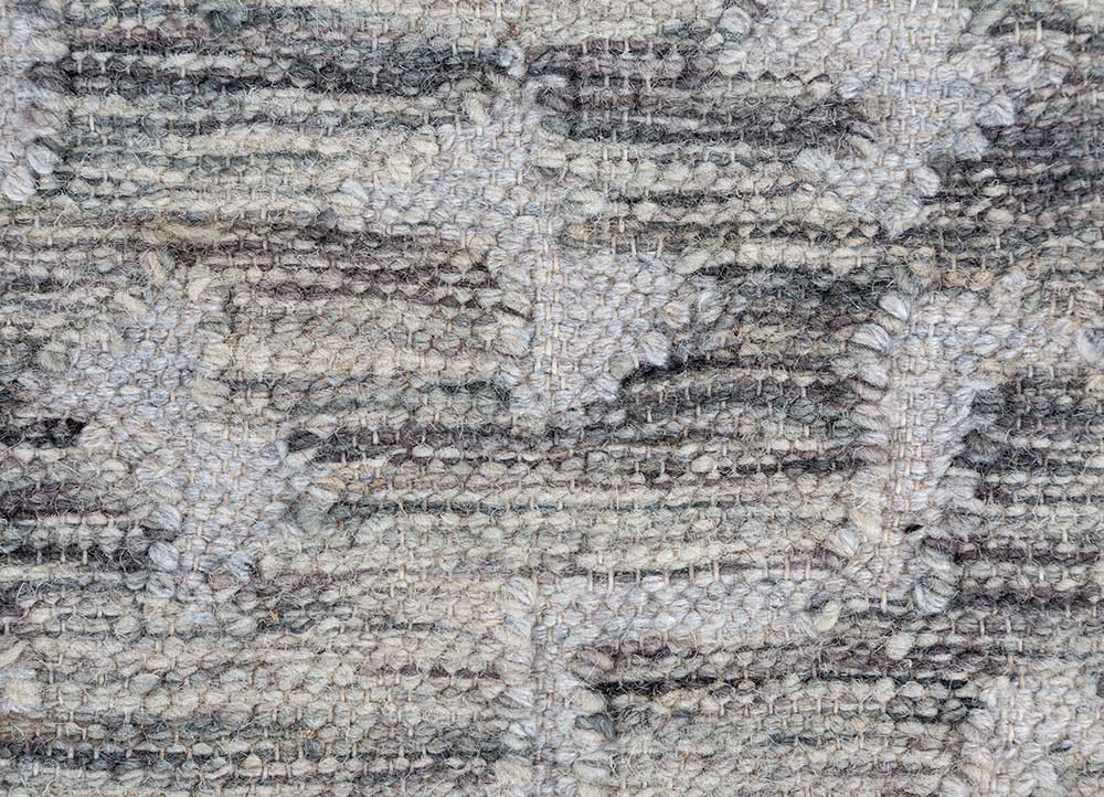 bedouin blue wool and viscose flat weaves Rug - CloseUp