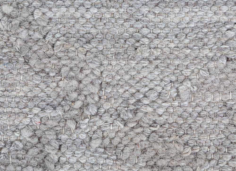 bedouin grey and black wool and viscose flat weaves Rug - CloseUp