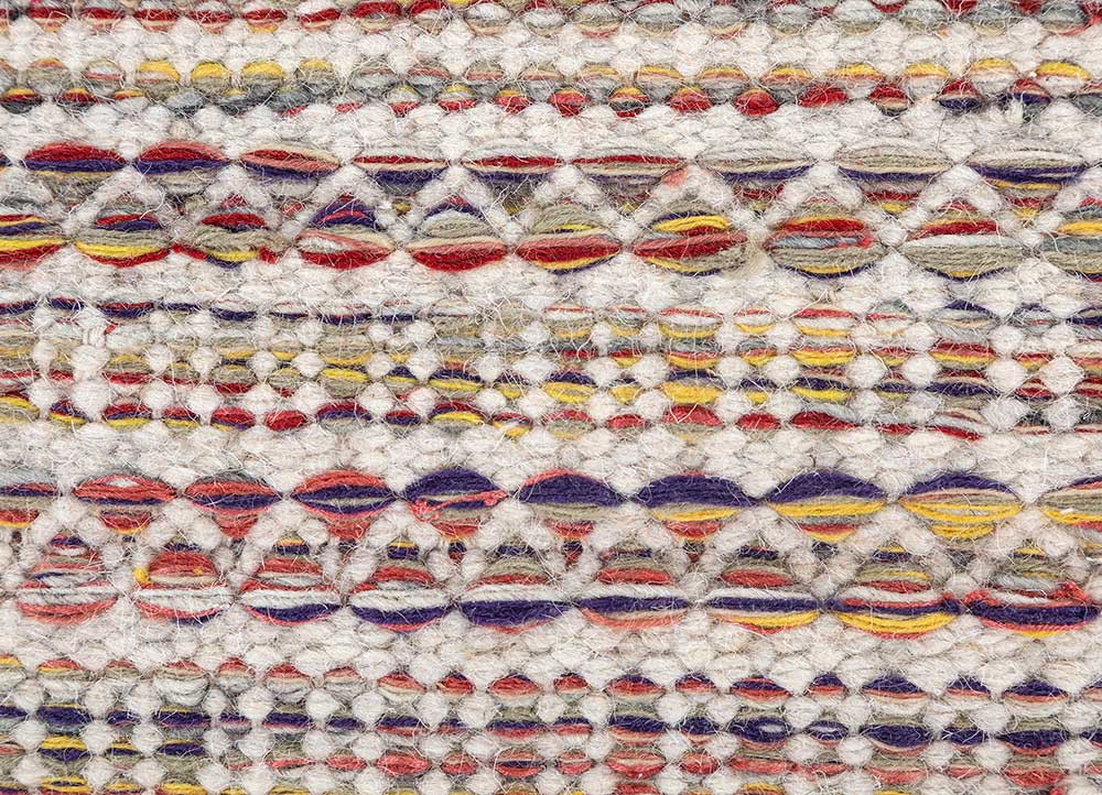 abrash red and orange wool and viscose flat weaves Rug - CloseUp