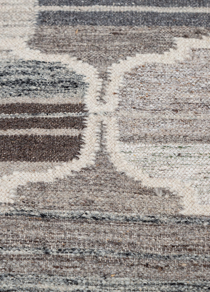 indusbar ivory wool and viscose flat weaves Rug - CloseUp indusbar ivory wool and viscose flat weaves Rug - CloseUp