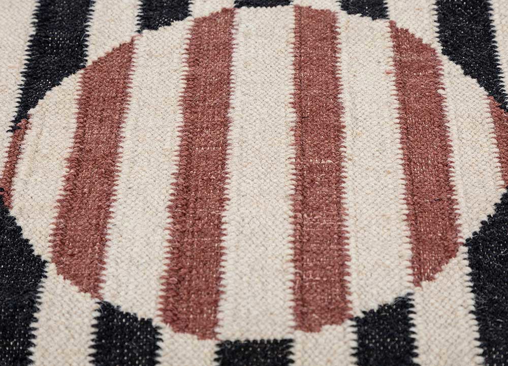 checkers ivory wool and viscose flat weaves Rug - CloseUp checkers ivory wool and viscose flat weaves Rug - CloseUp