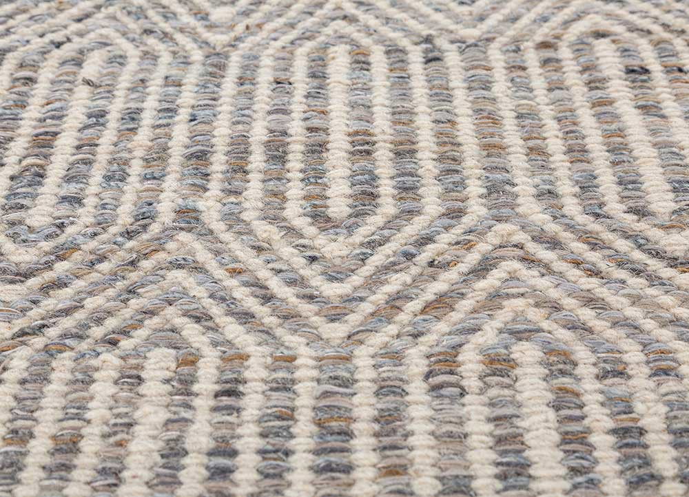 abrash grey and black wool and viscose flat weaves Rug - CloseUp