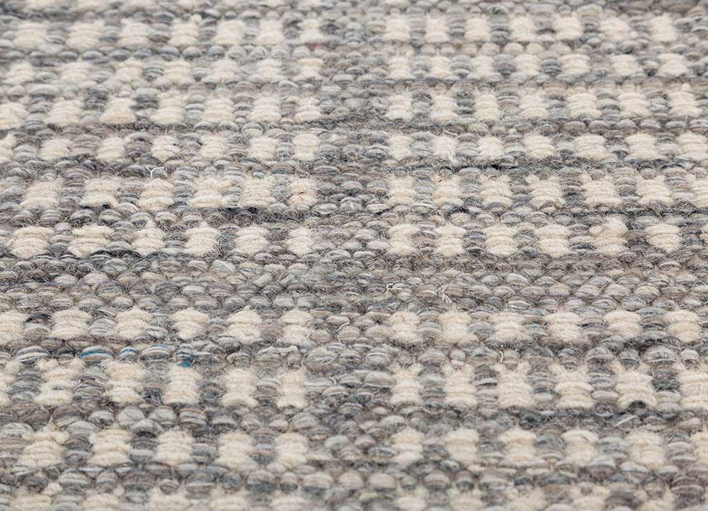 abrash grey and black wool and viscose flat weaves Rug - CloseUp abrash grey and black wool and viscose flat weaves Rug - CloseUp