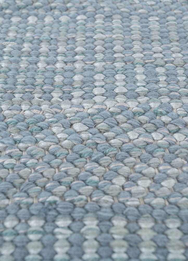 abrash blue wool and viscose flat weaves Rug - CloseUp abrash blue wool and viscose flat weaves Rug - CloseUp