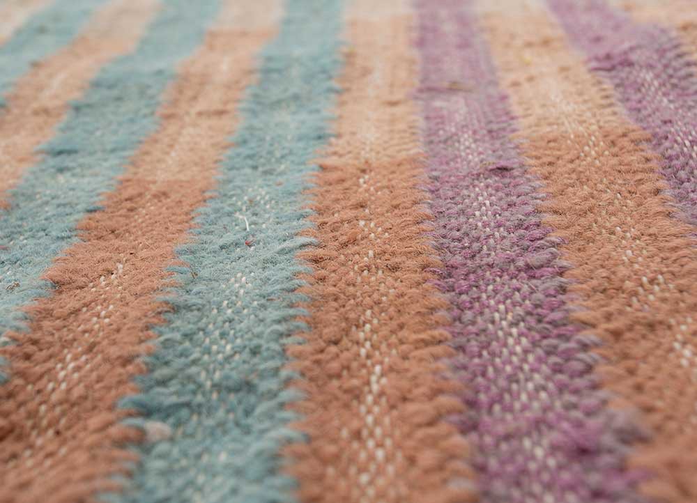 checkers red and orange wool and viscose flat weaves Rug - CloseUp checkers red and orange wool and viscose flat weaves Rug - CloseUp