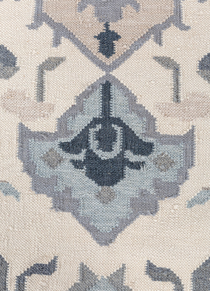 bedouin ivory wool and viscose flat weaves Rug - CloseUp bedouin ivory wool and viscose flat weaves Rug - CloseUp