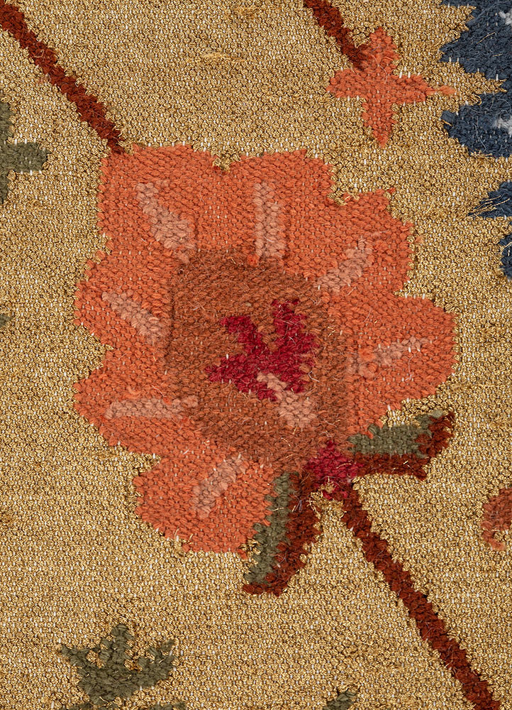 bedouin gold wool flat weaves Rug - CloseUp bedouin gold wool flat weaves Rug - CloseUp