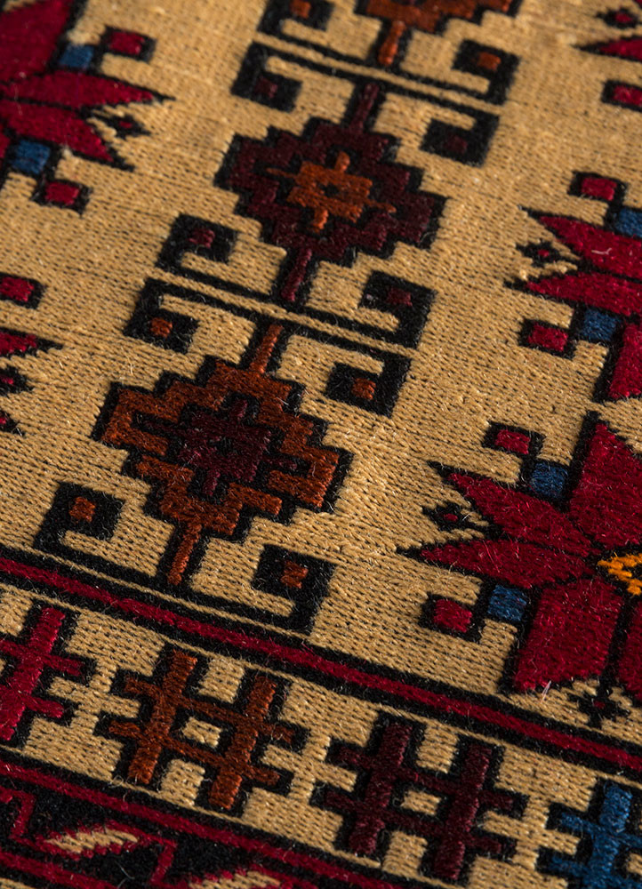 kiaan red and orange wool hand knotted Rug - CloseUp kiaan red and orange wool hand knotted Rug - CloseUp