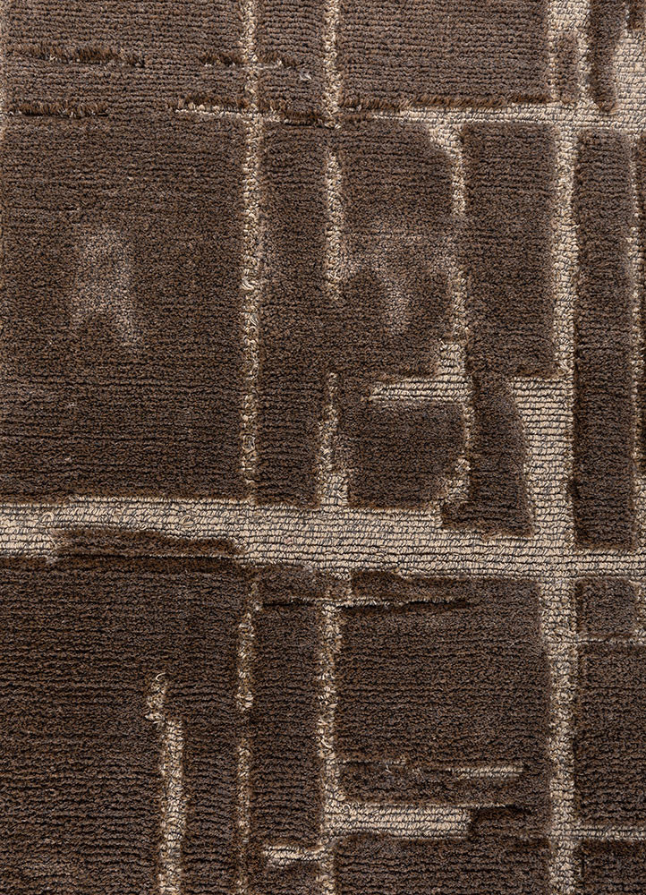 blythe beige and brown acrylic hand knotted Rug - CloseUp blythe beige and brown acrylic hand knotted Rug - CloseUp