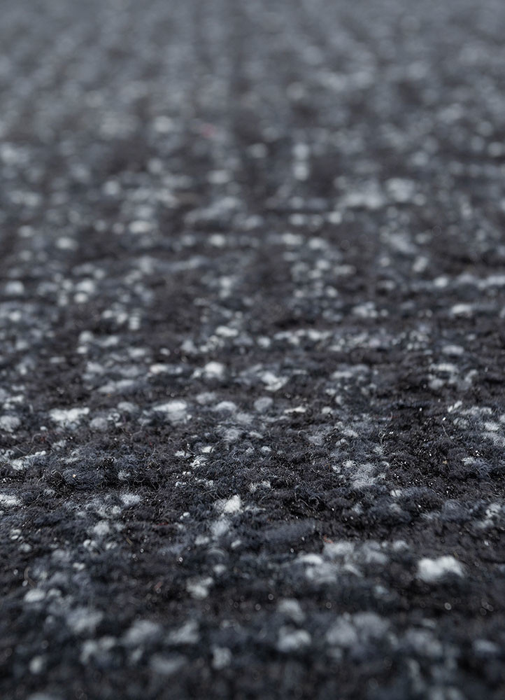 atelier grey and black polyester hand knotted Rug - CloseUp