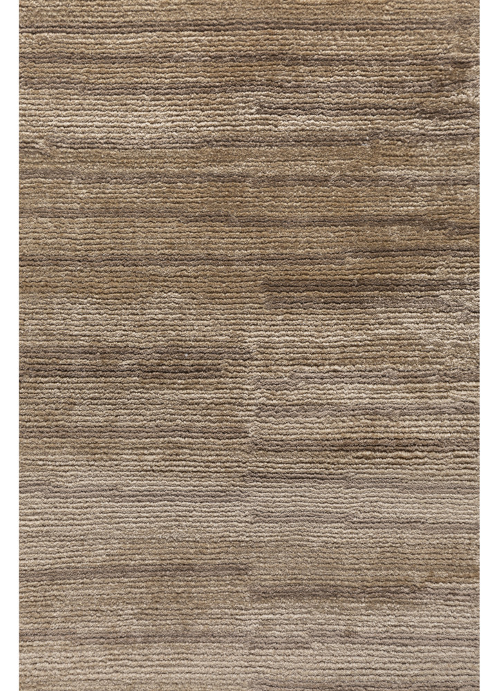 aprezo beige and brown acrylic hand knotted Rug - CloseUp