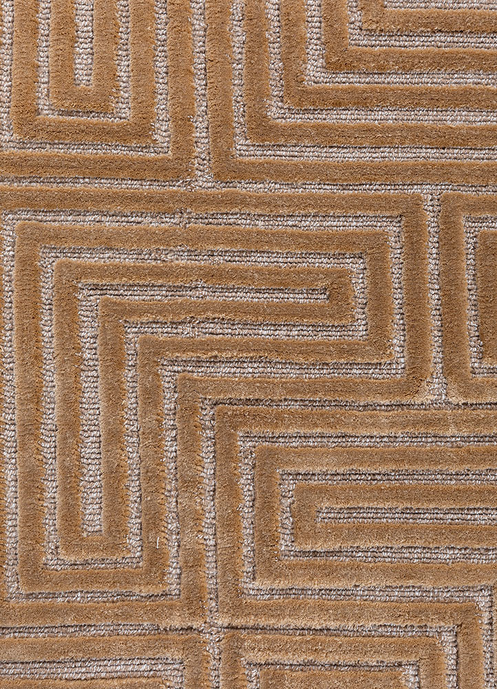 blythe beige and brown acrylic hand knotted Rug - CloseUp blythe beige and brown acrylic hand knotted Rug - CloseUp