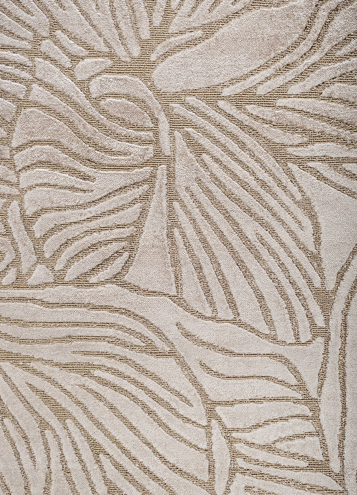 azalea ivory bamboo silk and zari hand knotted Rug - CloseUp azalea ivory bamboo silk and zari hand knotted Rug - CloseUp