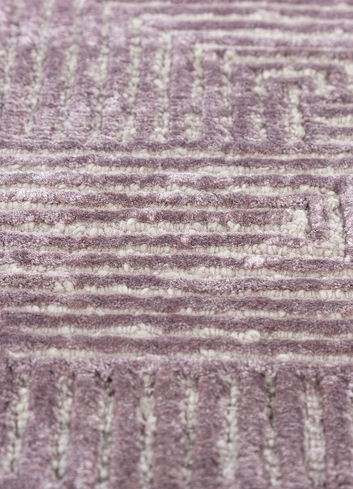 azalea pink and purple wool and bamboo silk hand knotted Rug - CloseUp azalea pink and purple wool and bamboo silk hand knotted Rug - CloseUp