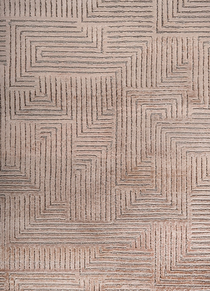 azalea red and orange wool and bamboo silk hand knotted Rug - CloseUp azalea red and orange wool and bamboo silk hand knotted Rug - CloseUp