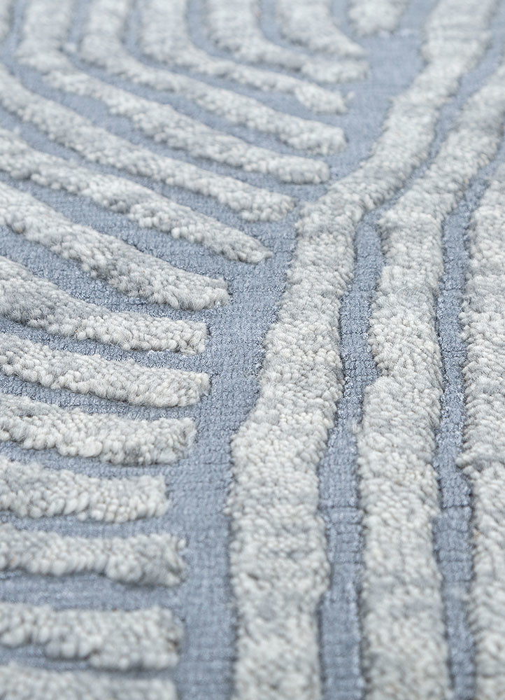 azalea blue wool and bamboo silk hand knotted Rug - CloseUp azalea blue wool and bamboo silk hand knotted Rug - CloseUp