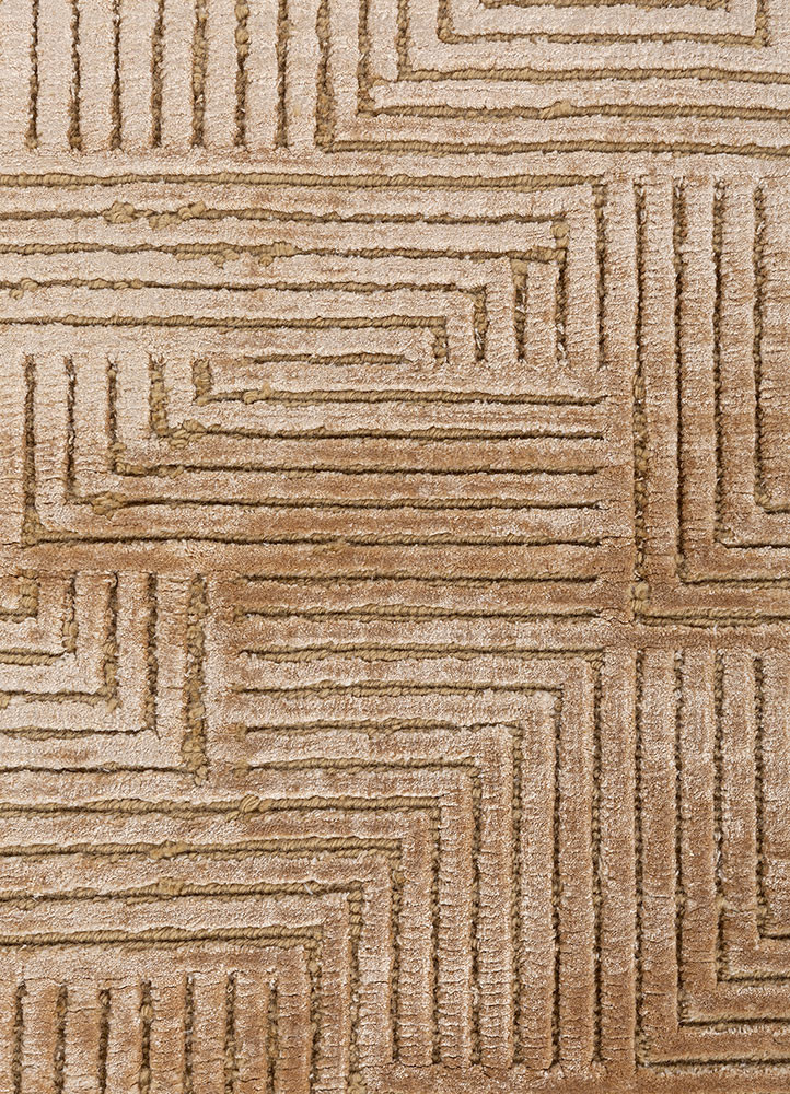 azalea gold wool and bamboo silk hand knotted Rug - CloseUp azalea gold wool and bamboo silk hand knotted Rug - CloseUp