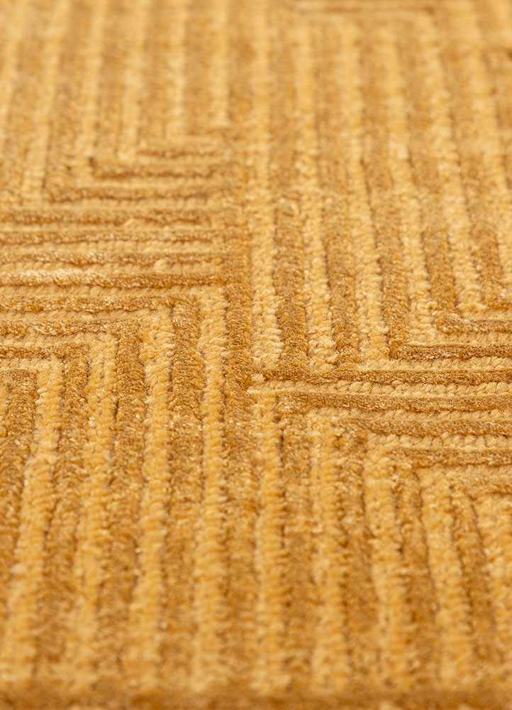 azalea gold wool and bamboo silk hand knotted Rug - CloseUp azalea gold wool and bamboo silk hand knotted Rug - CloseUp