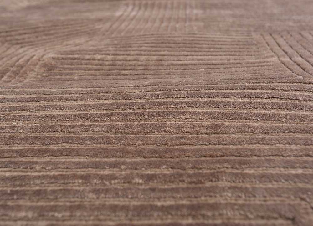 azalea beige and brown wool and bamboo silk hand knotted Rug - CloseUp azalea beige and brown wool and bamboo silk hand knotted Rug - CloseUp