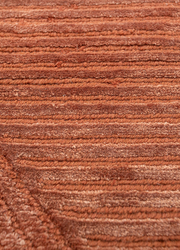 azalea red and orange wool and bamboo silk hand knotted Rug - CloseUp azalea red and orange wool and bamboo silk hand knotted Rug - CloseUp
