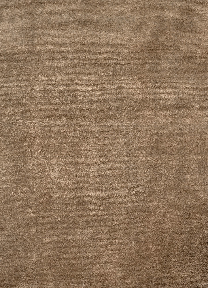 aprezo beige and brown wool and bamboo silk hand knotted Rug - CloseUp