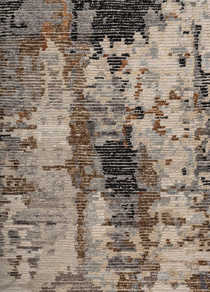aprezo ivory wool hand knotted Rug - CloseUp