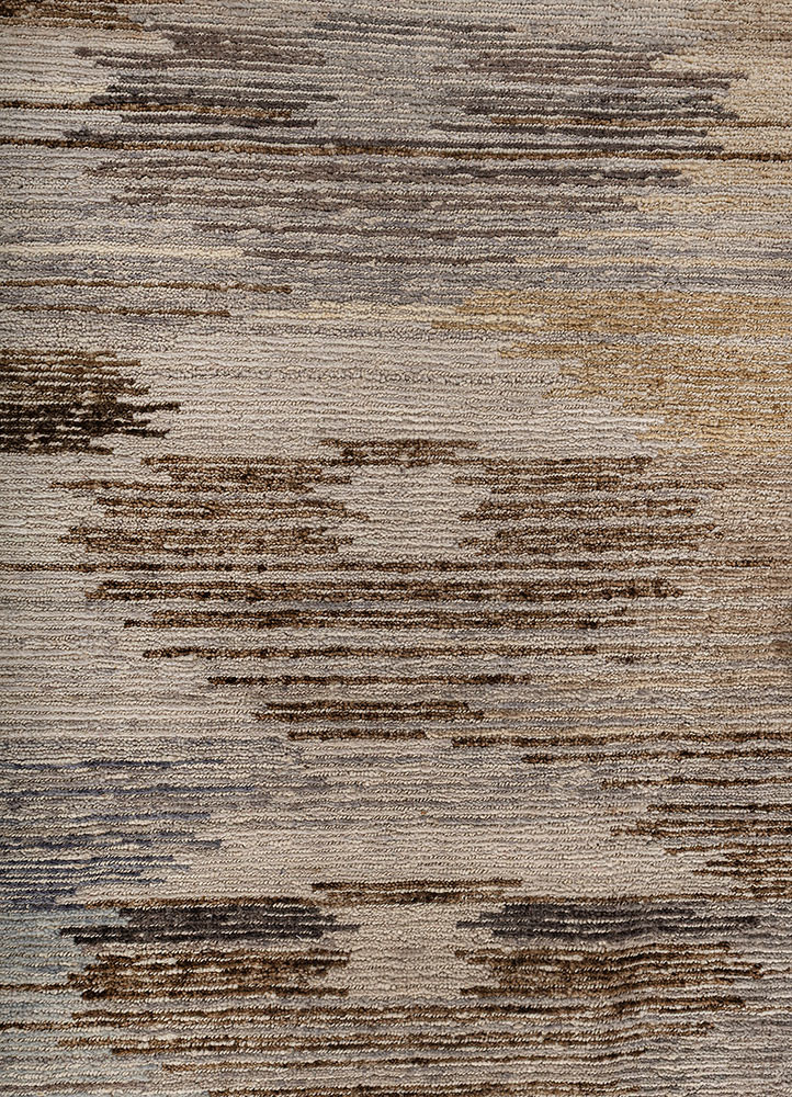 savana ivory wool hand knotted Rug - CloseUp