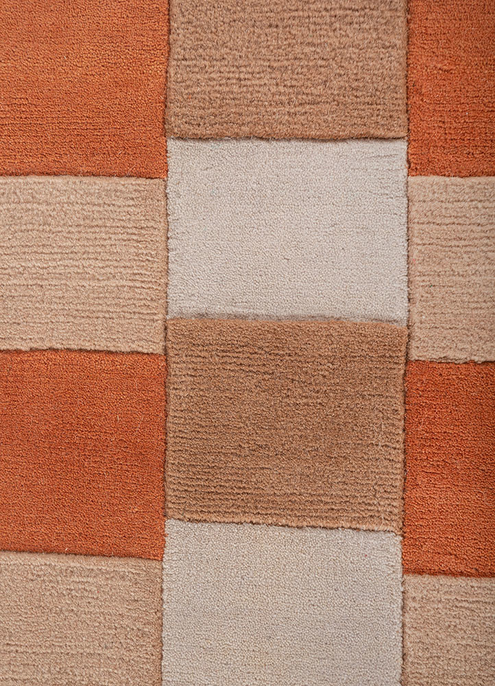 aprezo red and orange wool hand knotted Rug - CloseUp aprezo red and orange wool hand knotted Rug - CloseUp