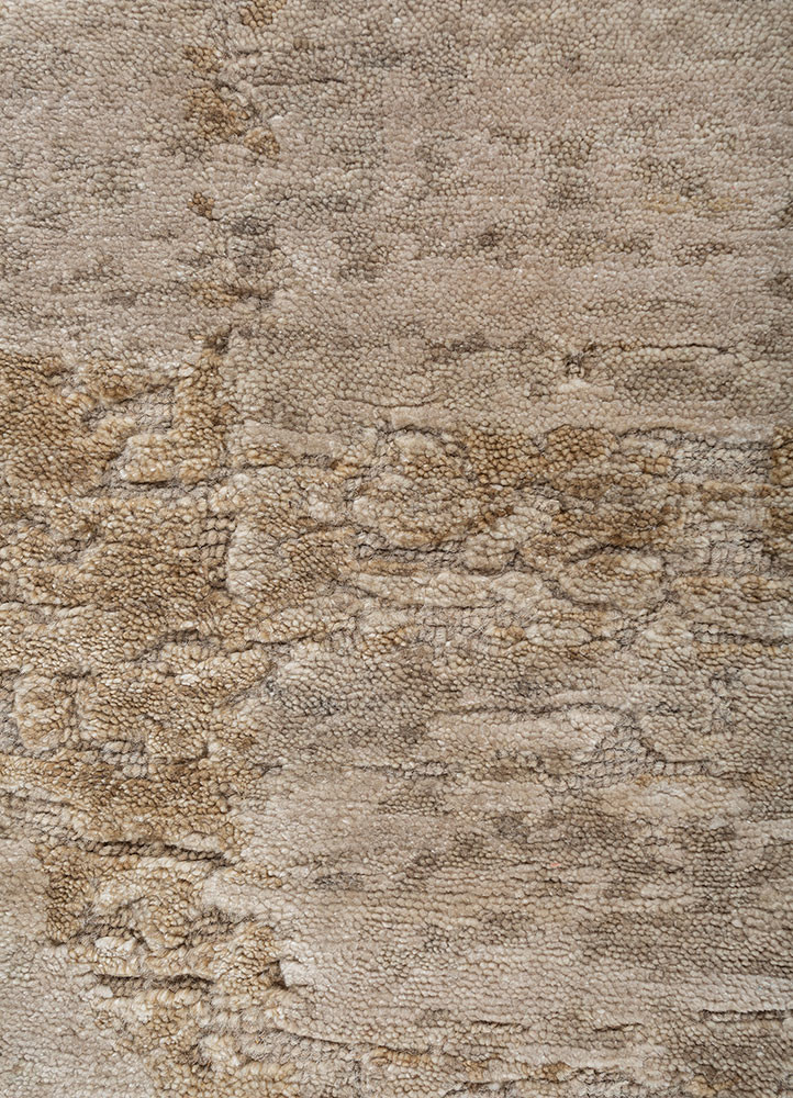 entropy grey and black wool and tencil hand knotted Rug - CloseUp
