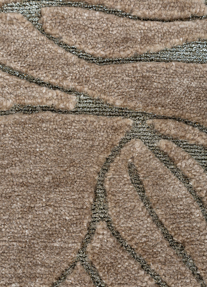 azalea beige and brown wool hand knotted Rug - CloseUp azalea beige and brown wool hand knotted Rug - CloseUp