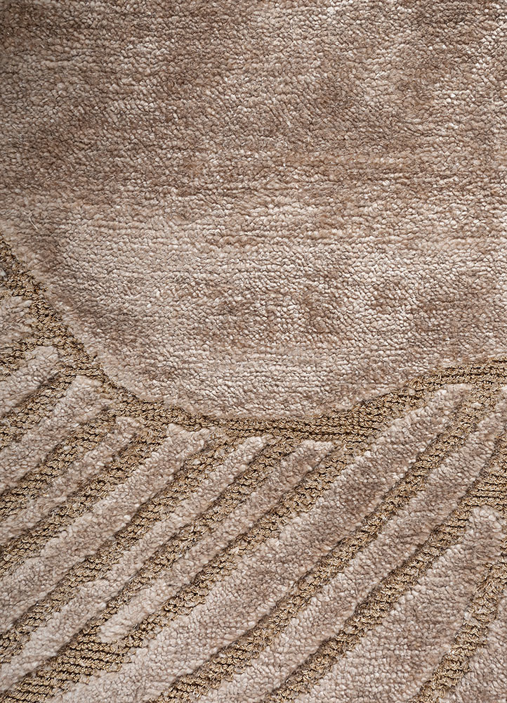 azalea beige and brown wool hand knotted Rug - CloseUp azalea beige and brown wool hand knotted Rug - CloseUp
