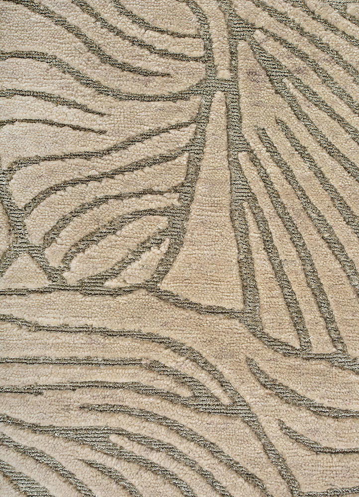 azalea ivory wool hand knotted Rug - CloseUp