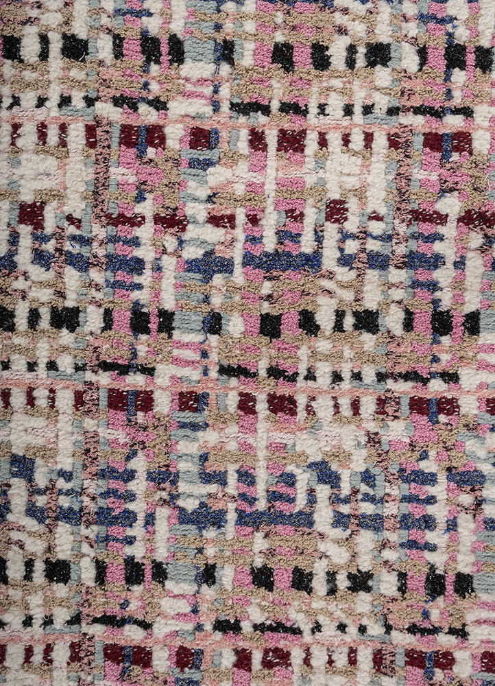 atelier ivory acrylic hand knotted Rug - CloseUp