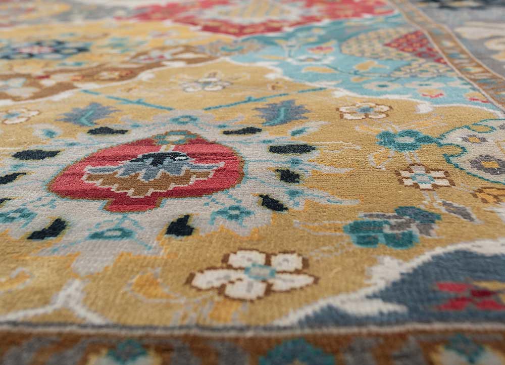gulmarg ivory silk hand knotted Rug - CloseUp gulmarg ivory silk hand knotted Rug - CloseUp