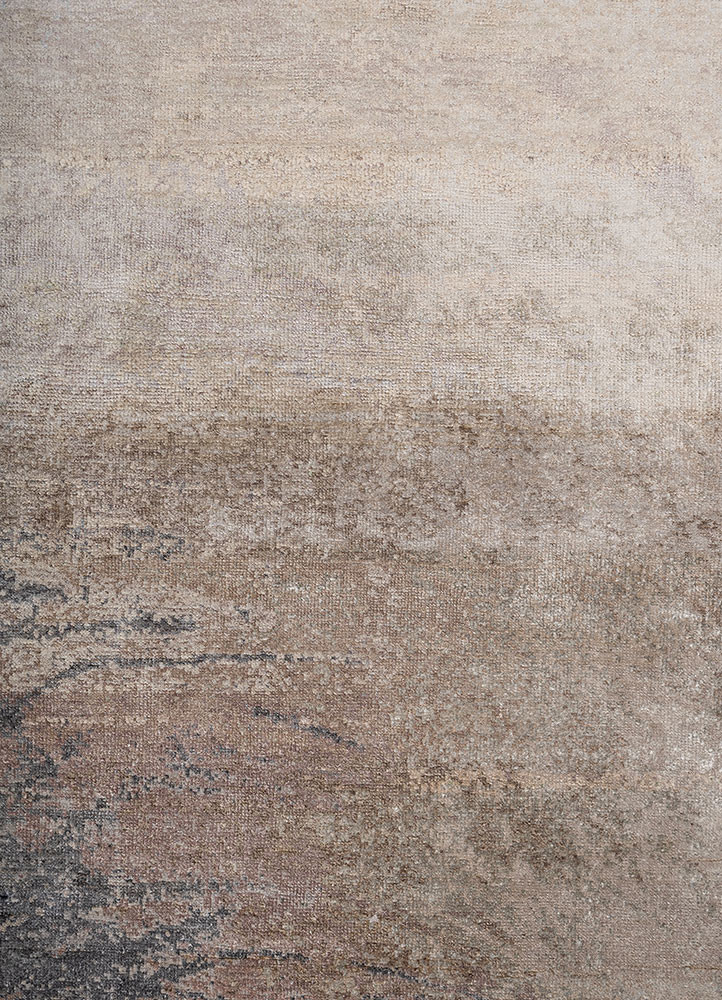 entropy blue silk hand knotted Rug - CloseUp entropy blue silk hand knotted Rug - CloseUp