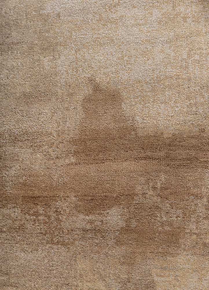 entropy beige and brown wool and bamboo silk hand knotted Rug - CloseUp entropy beige and brown wool and bamboo silk hand knotted Rug - CloseUp