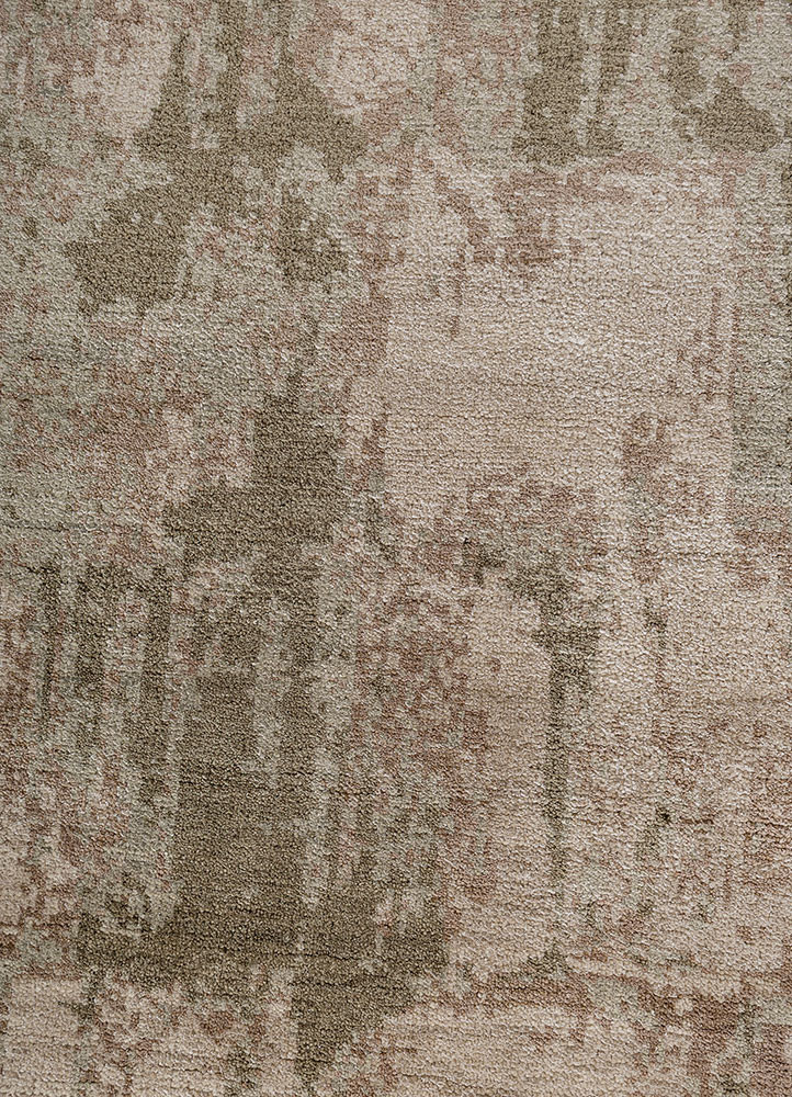 uvenuti green wool and bamboo silk hand knotted Rug - CloseUp