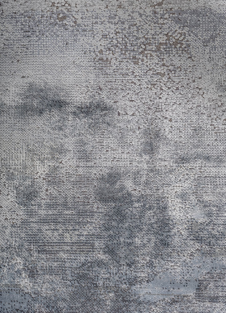 uvenuti blue wool and bamboo silk hand knotted Rug - CloseUp uvenuti blue wool and bamboo silk hand knotted Rug - CloseUp