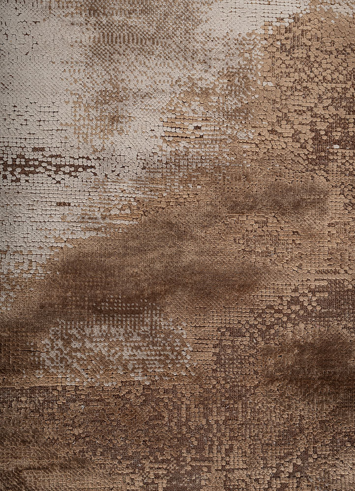 uvenuti ivory wool and bamboo silk hand knotted Rug - CloseUp uvenuti ivory wool and bamboo silk hand knotted Rug - CloseUp