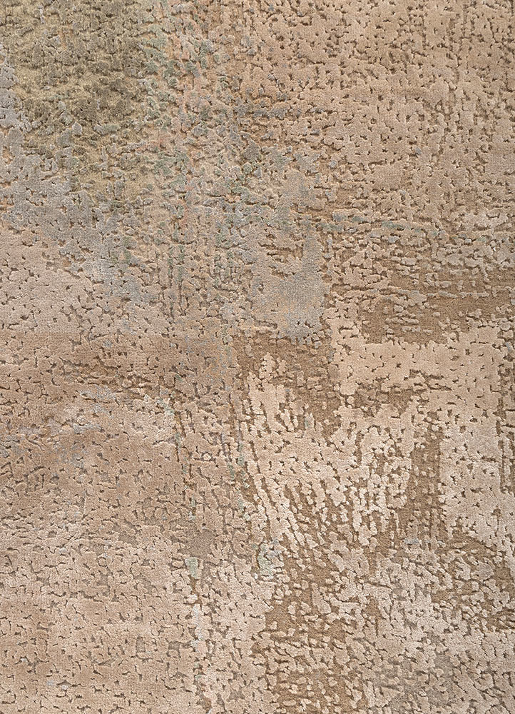 entropy beige and brown wool and bamboo silk hand knotted Rug - CloseUp entropy beige and brown wool and bamboo silk hand knotted Rug - CloseUp