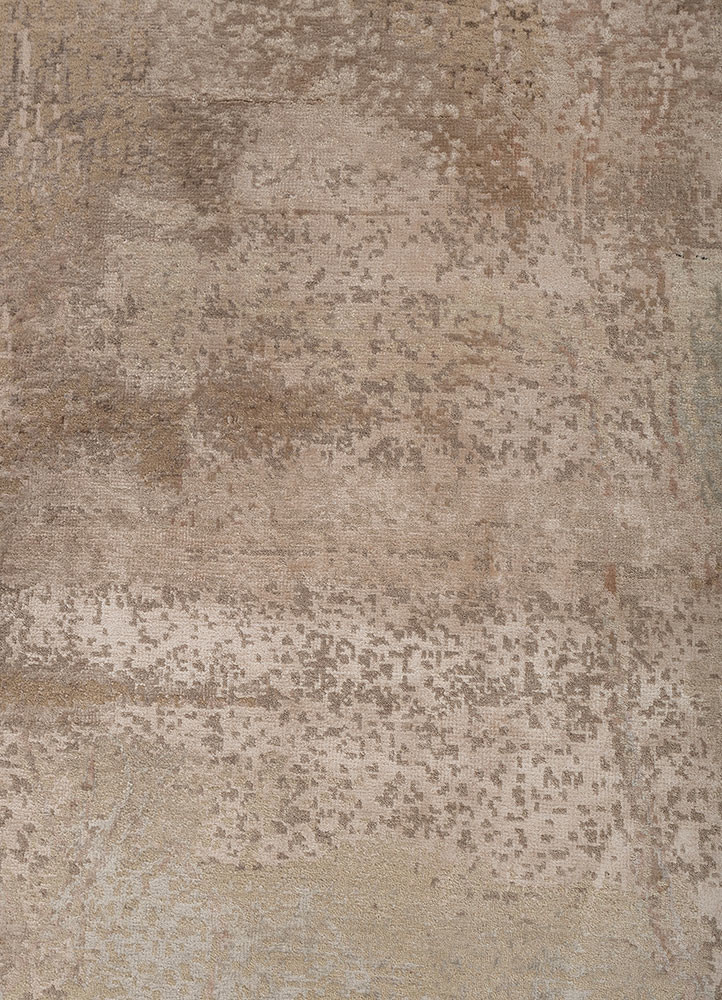 uvenuti ivory wool and bamboo silk hand knotted Rug - CloseUp uvenuti ivory wool and bamboo silk hand knotted Rug - CloseUp