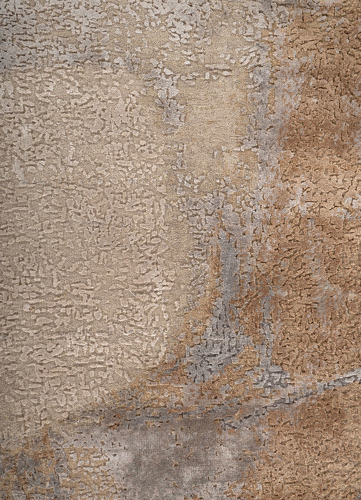 aprezo blue wool and bamboo silk hand knotted Rug - CloseUp