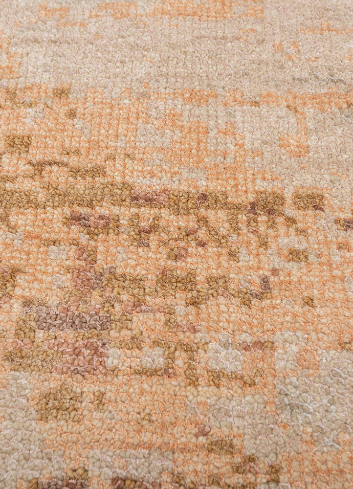 entropy beige and brown wool and bamboo silk hand knotted Rug - CloseUp entropy beige and brown wool and bamboo silk hand knotted Rug - CloseUp
