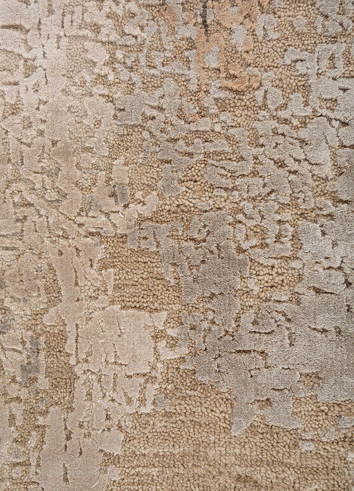 aprezo beige and brown wool and bamboo silk hand knotted Rug - CloseUp aprezo beige and brown wool and bamboo silk hand knotted Rug - CloseUp