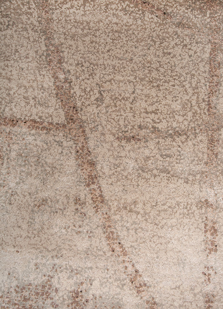 entropy beige and brown wool and bamboo silk hand knotted Rug - CloseUp entropy beige and brown wool and bamboo silk hand knotted Rug - CloseUp
