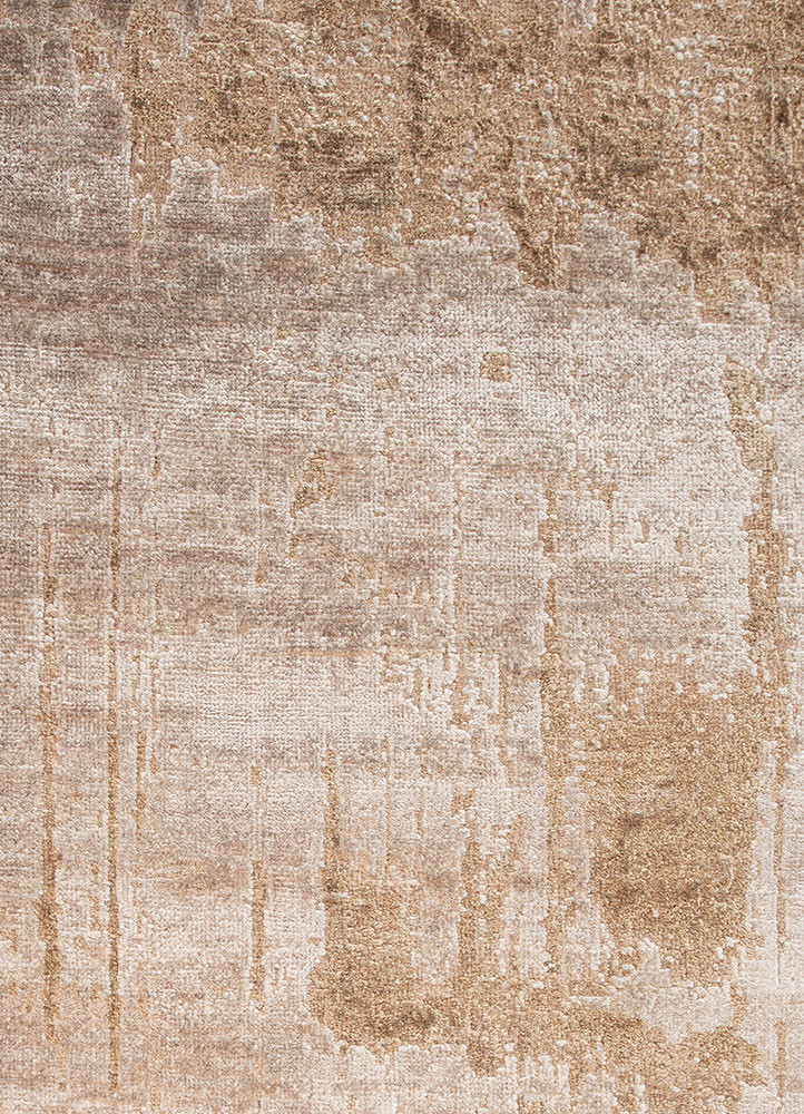 entropy ivory wool and bamboo silk hand knotted Rug - CloseUp entropy ivory wool and bamboo silk hand knotted Rug - CloseUp
