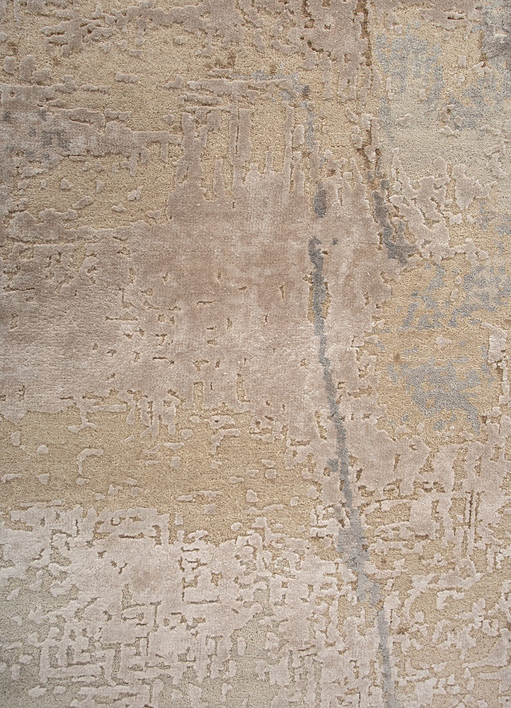 entropy ivory wool and bamboo silk hand knotted Rug - CloseUp entropy ivory wool and bamboo silk hand knotted Rug - CloseUp