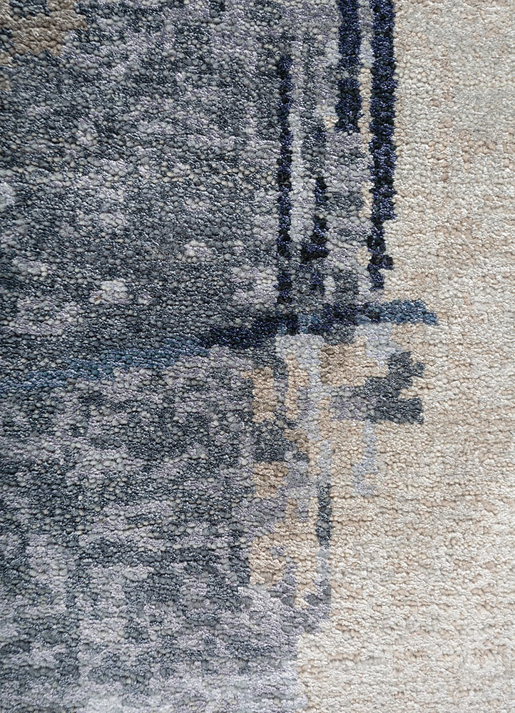 aprezo blue wool and bamboo silk hand knotted Rug - CloseUp aprezo blue wool and bamboo silk hand knotted Rug - CloseUp